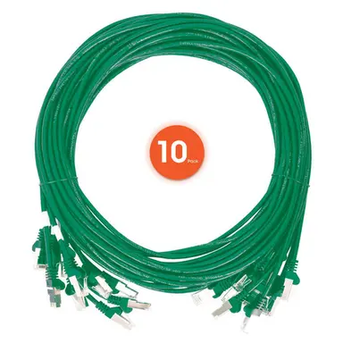 Intellinet Cat6 U/UTP Slim Network Patch Cable, 1 FT., Green, 10-Pack, image 4
