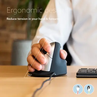 R-Go He Ergonomic Mouse, Large (Hand Size Above 185MM), Right Handed, Wired, image 7