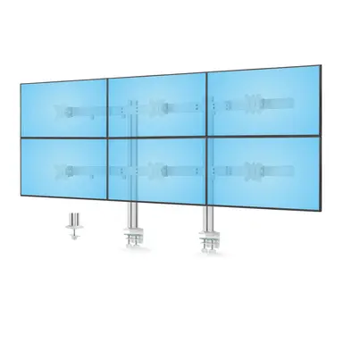 StarTech.com Six-Monitor Desk Mount with Crossbar, up to 32 in Computer Screens, Max 17.6LB
