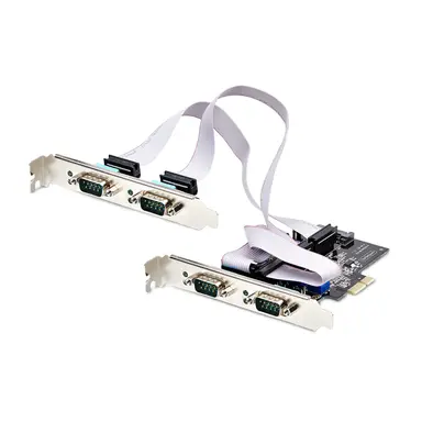 StarTech.com 4-Port Serial PCIe Card, Quad-Port PCI Express to RS232/RS422/RS485 (DB9) Serial