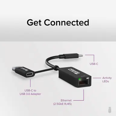 Plugable Technologies Plugable 2.5G USB-C and USB to Ethernet Adapter-Dual-Connector 2-in-1 USB-C, image 6
