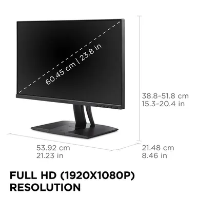ViewSonic 24 in Colorpro 1080P IPS Monitor with USB-C, DisplayPort, HDMI, USB-a, Ergonomic, image 7