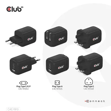 Club 3D B.V 65W Gan 3X Port Travel Charger, image 8