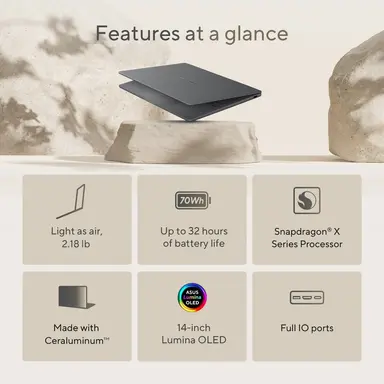 ASUS Sbg Commercial Zenbook ASUS ZENBOOK/GRAY/14.0 WUXGA(WU) NON-TOUCH/X1 26 100/32GB/QUALCOMM UMA/1, image 7