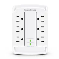 Cyberpower Systems (USA) Cyberpower Surge 5-15P Input Wall Tap White - 6 - Nema 5-15R Output, image 3