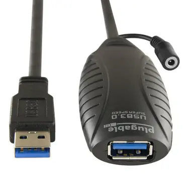 Plugable Technologies Plugable 10 Meter (32 Foot) USB 3.0 Active Extension Cable with AC Power Adapter