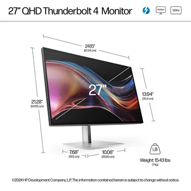 HP Sbuy S7 Pro 727PU 27 in QHD Thunderbolt 4 Monitor, image 8