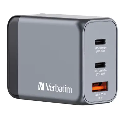 Verbatim Americas 65W 3-Port Gan Wall Charger