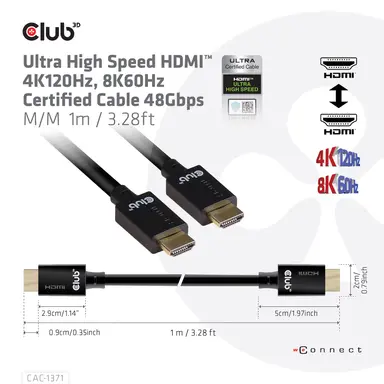 Club 3D B.V HDMI 2.1 Ultra High Speed Cable 1M/3.28F, image 8