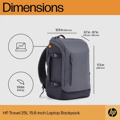 HP TRVL 25L 15.6 Iron Graylaptopbackpack, image 5