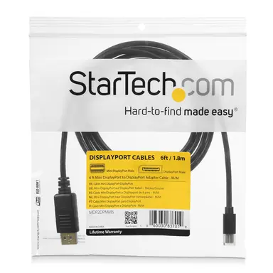 StarTech.com 10 FT Mini DisplayPort to DisplayPort 1.2 Adapter Cable M/M - DisplayPort 4K Wit, image 7