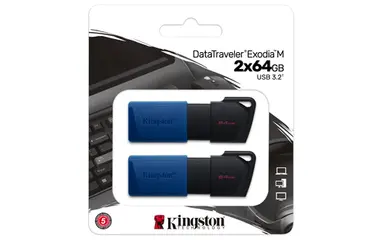 Kingston 64GB USB3.2 Gen 1 Datatraveler Exodia M (BLACK + BLUE) - 2 Pieces, image 7