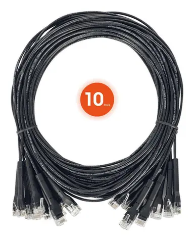 Intellinet Cat6 U/UTP Flexiboot Slim Network Patch Cable, 2 FT., Black, 10-Pack, image 4
