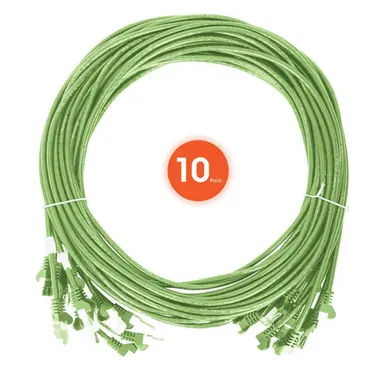 Intellinet Cat6 U/UTP Slim Network Patch Cable, 0.5 FT., Bright Green, 10-Pack, image 4