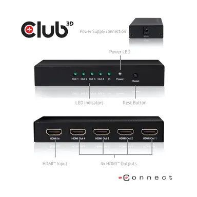 Club 3D B.V HDMI Splitter 4-Ports, Both Mechanical and Intelligent Switching Supported Resolu, image 7