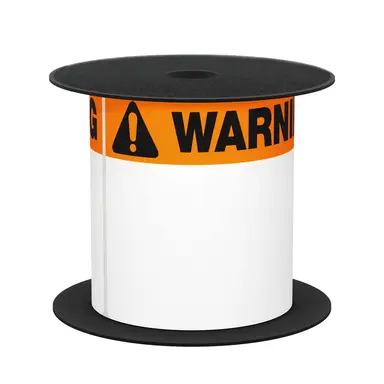 Brother International Corporat 4INX6IN TT ANSI/Osha Warning 1-1/8IN Org Header White Vinyl Label