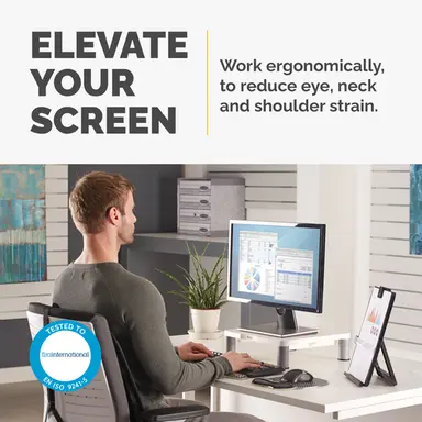 Fellowes Innovative Stacking Columns Raise Monitor to Comfortable Viewing Height. Support, image 3