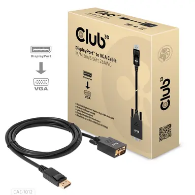 Club 3D B.V Club 3D DisplayPort to VGA Cable 6.56 ft Links DisplayPort Equipped Devi