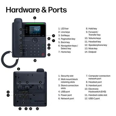 HP Poly Edge V250 Plus Opensip Deskphone with Power Supply HP Poly Edge V250 Plu, image 5
