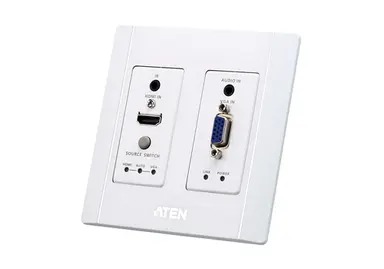 Aten Hdmiand VGA/AUDIO Hdbaset Transmitter Wall Plate Type with Poh, image 4