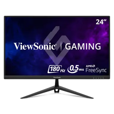 ViewSonic 24 in 1080P 180HZ 0.5MS Gaming Monitor with AMD Freesync, 1920 × 1080 Resolution.