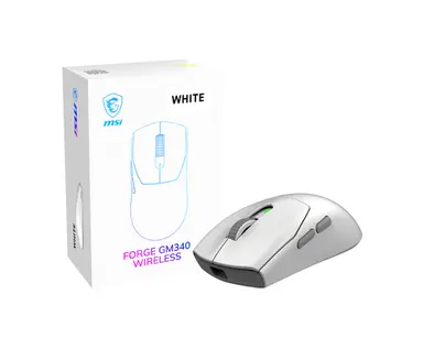 MSI Computer Forge GM340 Wireless White Gaming Mouse