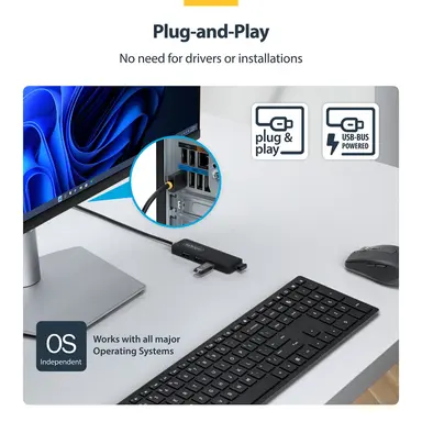 StarTech.com 4-Port USB-a Hub, 5GBPS, Bus Powered, USB-a to 4X USB-a Mini Hub, Extra Long 2 ft, image 8