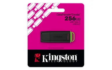 Kingston 256GB Portable USB 3.2 Gen 1 Datatraveler Exodia Black/Green, image 6