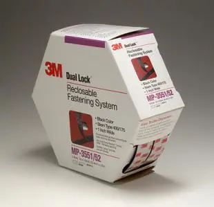 3M Display Materials and Syste 3M Dual Lock Reclosable Fastener MP3551CF/MP3552CF, Black, 1 in X 5 YD, Type 400