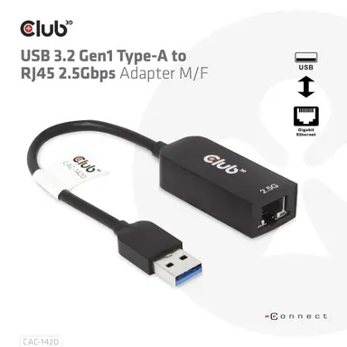 Club 3D B.V USB Type a 3.1 to RJ45 2.5GB, image 8