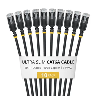 StarTech.com 10-Pack of Ultra Slim Cat6a Cables Is Ideal for Multiple Setups; 10GBPS Ethernet, image 3