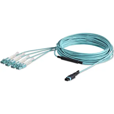 STARTECH.COM 10M (33FT) MTP(F)/PC to 4X LC/PC Duplex Breakout OM3 Multimode Fiber Optic Cable, image 8