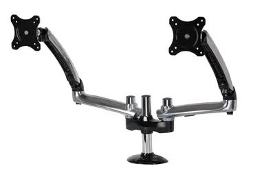 Peerless Industries Dual Monitor Desktop Arm Mount for up to 38 in Monitors - Black - Tilt +45/-90 DE