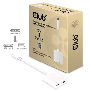 Club 3D B.V Using a Single USB Type-C Port on Your Laptop Output Mini DisplayPort Video