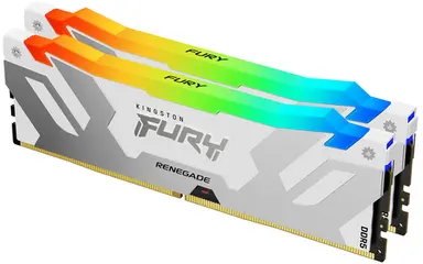 Kingston 32GB 6400MT/S DDR5 CL32 DIMM (Kit of 2) Fury Renegade RGB White XMP, image 2