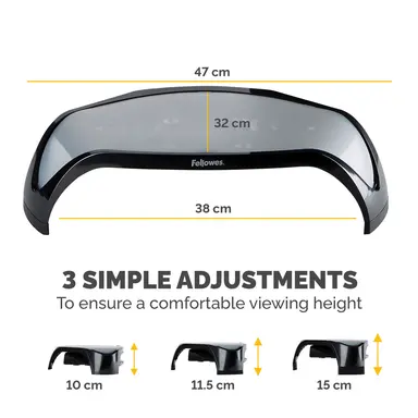 Fellowes Elevate Your Display to Comfortable Viewing Height to Help Prevent Neck Strain., image 8