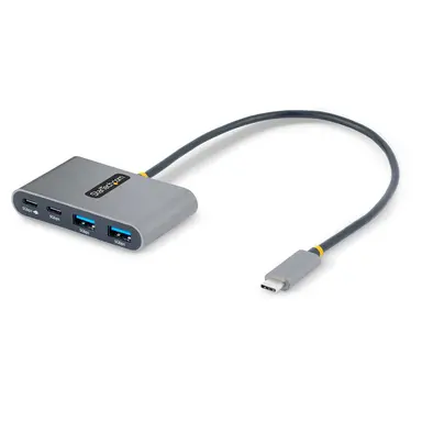 4-PORT USB-C Hub with 100W Power Delivery Pass-Through Charging 2X USB-A + 2X U