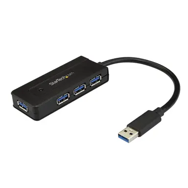 StarTech.com Portable 4-Port USB 3.0 Hub (5GBPS Superspeed) with USB Type-a Ports; USB Bus/SE