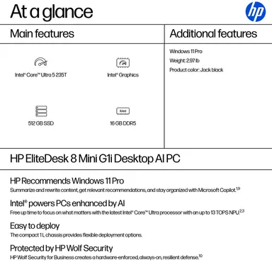 HP Elitedesk 8 MINIG1IU5235T16GB/512GBPC United States / Canada English, image 7