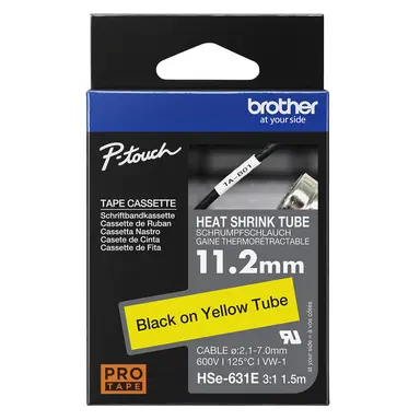 Brother International Corporat 0.44IN X4.9FT(11.2MM X 1.5M) 3:1 Heat Shrink Tube Blk ON Yellow DIA: 0.082IN, image 6