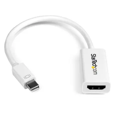 StarTech.com White Active Mini DisplayPort to HDMI Adapter Dongle - 4K 30HZ/1080P/7.1 Audio/H