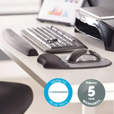 Fellowes Memory Foam Mouse Pad/Wrist Rest - Silve, image 8