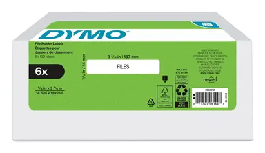 Dymo DY LW 9/16IN X 3-7/16IN WHT File 130CT 6PK (30327) - Direct Thermal - Compatibil