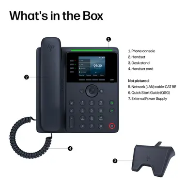 HP Poly Edge V250 Plus Opensip Deskphone with Power Supply HP Poly Edge V250 Plu, image 6