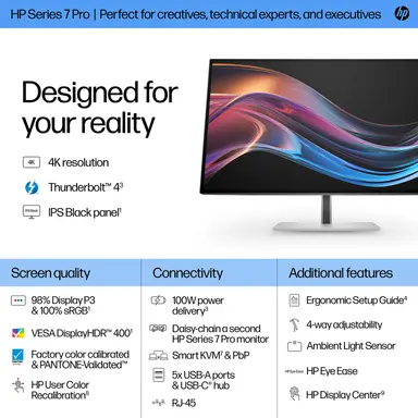 HP Sbuy S7 Pro 727PK 27 in 4K Thunderbolt 4 Monitor, image 6