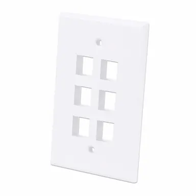 Intellinet 6-Outlet Oversized Keystone Wall Plate