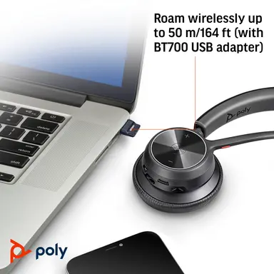 HP Poly Voyager 4310 Microsoft Teams Certified USB-a Headset +BT700 Dongle, image 7