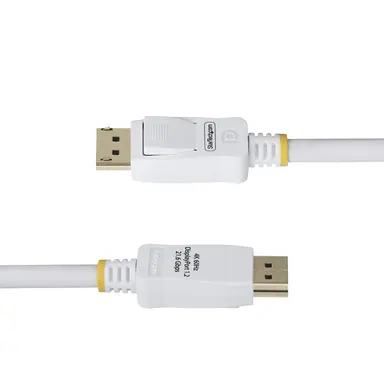 StarTech.com 10 ft (3M) White VESA Certified DisplayPort 1.2 Cable, 4K 60HZ, 21.6GBPS, Latchin, image 7