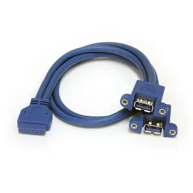 StarTech.com Extend a USB 3.0 Motherboard Header into Two Panel-Mount USB 3.0-a Ports - Panel