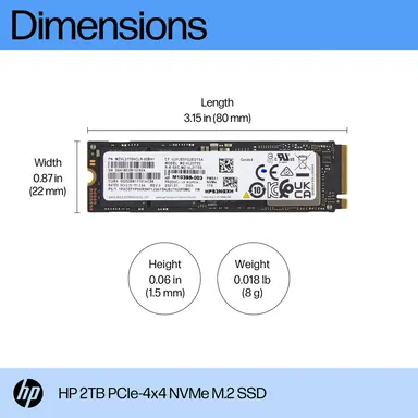 HP 2TB PCIE NVME SSD, image 7